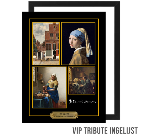 Allernieuwste.nl® Allernieuwste.nl® Canvas Schilderij VIP Tribute Johannes Vermeer Kunstschilder - Memorabilia INGELIJST - 30 x 40 cm