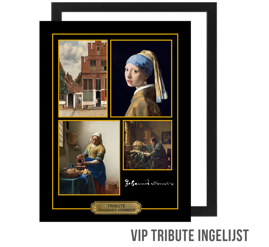 Allernieuwste.nl® Canvas Schilderij VIP Tribute Johannes Vermeer Kunstschilder - Memorabilia INGELIJST - 30 x 40 cm