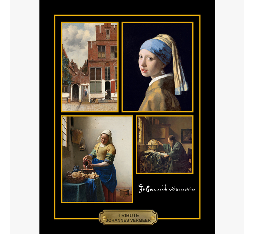 Allernieuwste.nl® Canvas Schilderij VIP Tribute Johannes Vermeer Kunstschilder - Memorabilia INGELIJST - 30 x 40 cm
