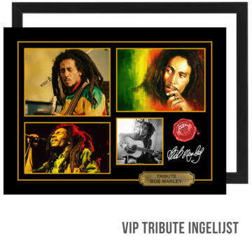 Allernieuwste.nl® Canvas Schilderij VIP Tribute Bob Marley, The King of Reggae - Memorabilia INGELIJST - 30 x 40 cm