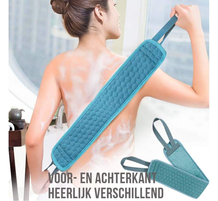 Allernieuwste SET 4-delig BRUIN Luxe Scrub Bad Douche Pakket Massage Spa Rug Washandje Bol Huidverzorging Badkamer - Geschenkset 4 delig ROODBRUIN