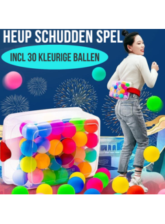 Allernieuwste.nl® Allernieuwste Heup Schudden Balletjes Spel Box - Party Behendigheidspel - Vakantie Vrije Tijd Spelletjes - Hip Shake Box - Met 30 tafeltennis ballen