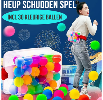 Allernieuwste.nl® Allernieuwste Heup Schudden Balletjes Spel Box - Party Behendigheidspel - Vakantie Vrije Tijd Spelletjes - Hip Shake Box - Met 30 tafeltennis ballen