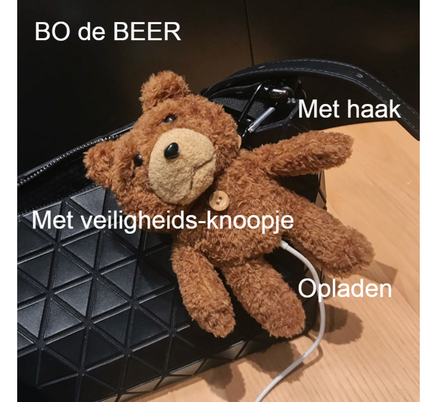 Airpods Case 3 en Pro Beer - Beschermhoes Air Pods - Draadloze Oordopjes Hoesje - Earphone Accessoire - Mode Pluche - Lichtbruin