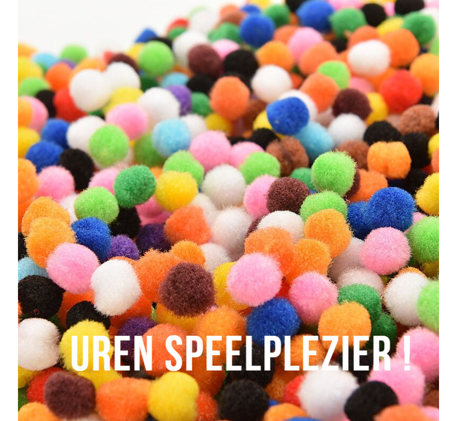 Allernieuwste 1000 STUKS Mini Pompons 1 cm - Kleur Knutsel Pompons - DHZ Creatief Handwerken Knutselen - DIY Pompoms- 1000 stuks 10mm