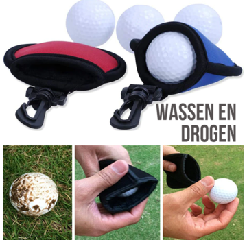 Allernieuwste.nl® *Allernieuwste Golfbal Wassen en Drogen Rood  - Golfball Washer Cleaner - Handig Cadeau Geschenk voor Golfers - Waterdicht - ROOD