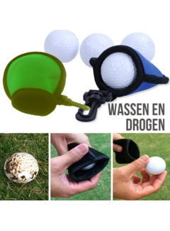 Allernieuwste.nl® Golfbal Wassen en Drogen Fel Groen  - Golfball Washer Cleaner - Handig Cadeau Geschenk voor Golfers - Waterdicht **