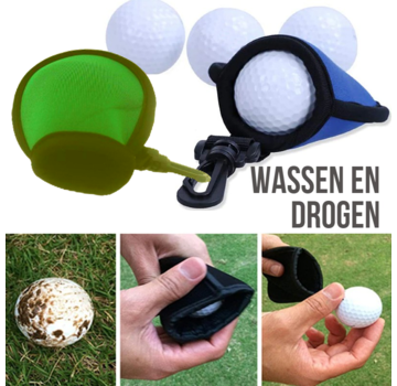 Allernieuwste.nl® *Allernieuwste Golfbal Wassen en Drogen Fel Groen  - Golfball Washer Cleaner - Handig Cadeau Geschenk voor Golfers - Waterdicht -