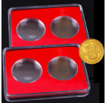 Allernieuwste.nl® Allernieuwste Luxe Munt Display Box voor 2 Munten van 20.5 - 25 - 27 - 30 mm - Numismatiek Verzamelhobby