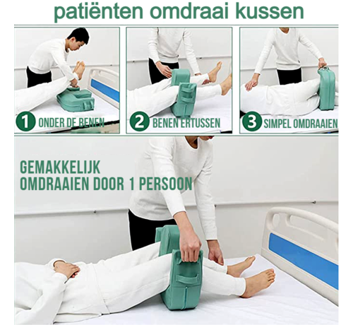 Allernieuwste.nl® Allernieuwste Draaikussen GROEN voor Bedlegerige Zorg Patiënten Ouderen - Wasbaar Omdraaikussen - Anti-Decubitus - Zorg Revalidatie - Groen