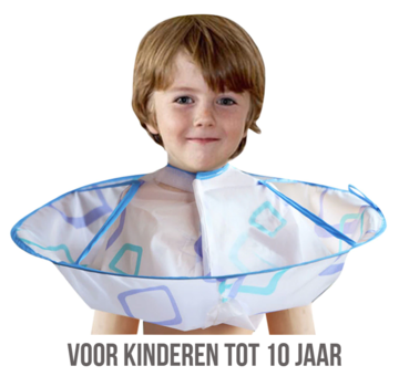 Allernieuwste.nl® Allernieuwste Kinderen Haarknip Kappersmantel Cape - Thuis Haren Knippen en Wassen - Kind - Waterbestendige Kapmantel / Schort