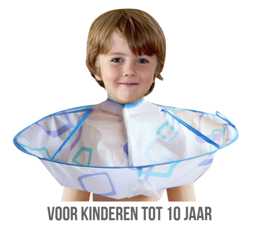 Allernieuwste.nl® Allernieuwste Kinderen Haarknip Kappersmantel Cape - Thuis Haren Knippen en Wassen - Kind - Waterbestendige Kapmantel / Schort