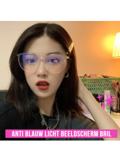 Allernieuwste.nl® Allernieuwste Fashion Computerbril Licht Roze - met Anti Blauw Licht Glazen voor alle Beeldschermen - Stralingsbescherming - Dames Beeldschermbril - Ultralight Kantoorbril - Licht Rose
