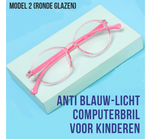 Allernieuwste.nl® Allernieuwste Kinder Computerbril Roze 2 - voor alle Beeldschermen met Anti Blauw Licht Glazen - Stralingsbescherming - Beeldschermbril - Kind Rose