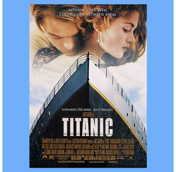 Allernieuwste.nl® Canvas Schilderij Film Titanic (1997) - Affiche - Romantiek -  Rampenfilm - Kleur - 60 x 80 cm