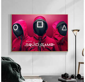 Allernieuwste.nl® Game Canvas - TV serie - Inktvisspel - Zuid-Koreaanse Dramaserie - kleur - 60 x 90 cm