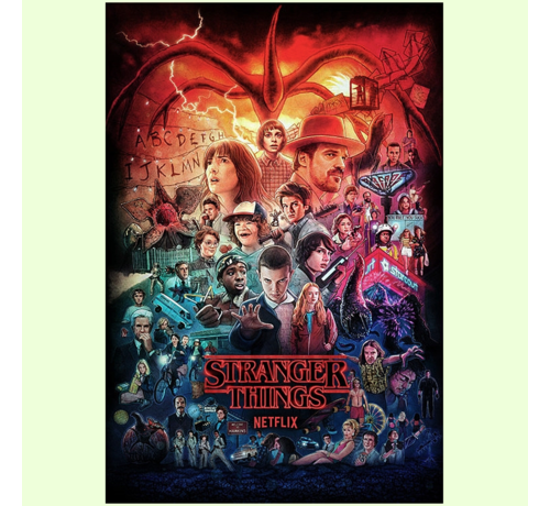 Allernieuwste.nl® Allernieuwste.nl® Canvas Schilderij Stranger Things Horror TV Serie - Televisie serie - Woonkamer - 50 x 75 cm - Kleur