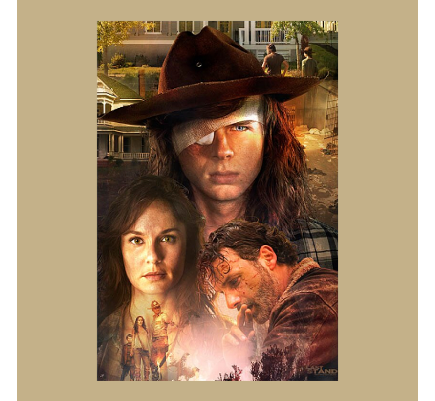 Allernieuwste.nl® Canvas Schilderij The Walking Dead TV Show - Televisie serie - Woonkamer - 50 x 75 cm - Kleur