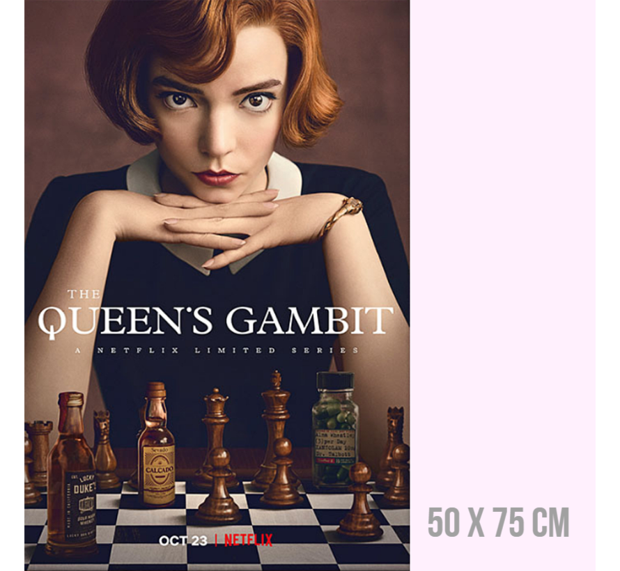 Allernieuwste Canvas Schilderij The Queens's Gambit 1 - TV Serie - Woonkamer - Poster - 50 x 75 cm - Kleur