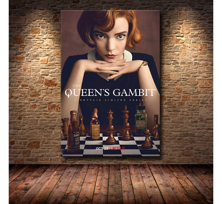 Allernieuwste.nl® Canvas Schilderij The Queens's Gambit 1 - TV Serie - Woonkamer - Poster - 50 x 75 cm - Kleur