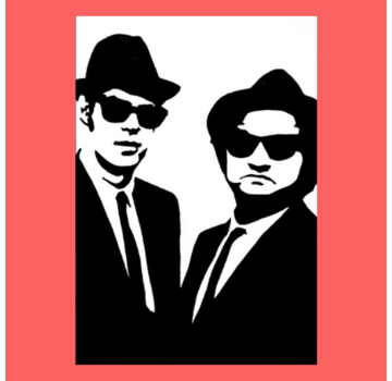 Allernieuwste.nl® Canvas Schilderij The Blues Brothers Film - Movie - Poster - Mensen - 50 x 70 cm - Kleur