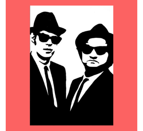 Allernieuwste.nl® Allernieuwste.nl® Canvas Schilderij The Blues Brothers Film - Movie - Poster - Mensen - 50 x 70 cm - Kleur