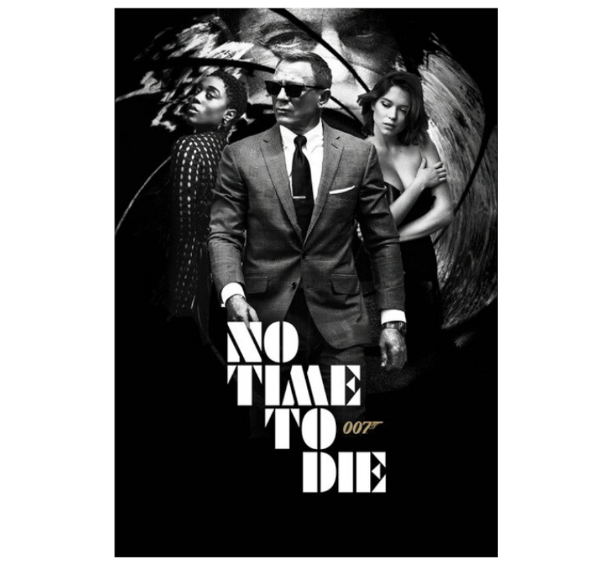 Canvas Schilderij * James Bond No Time To Die 2 * - Kunst Poster - Zwartwit-Kleur - 50 x 70 cm