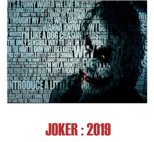 Allernieuwste.nl® Canvas Schilderij * De Joker 2019 * - Kunst aan je Muur - Realistisch / Film - Kleur - 50 x 75 cm