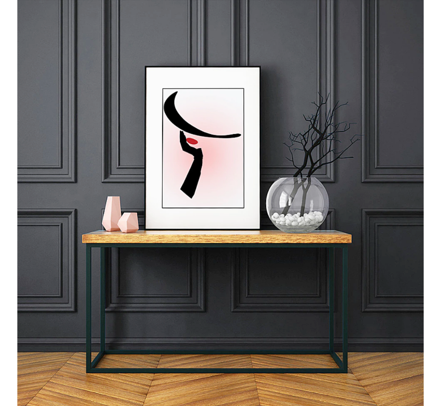 Allernieuwste.nl® Canvas Schilderij Klassieke Vrouw LineArt - Minimalisme Line Art  - Kleur - 50 x 70 cm