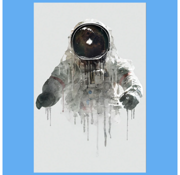 Allernieuwste.nl® Canvas Schilderij Astronaut Ruimtevaart Abstract - Poster - Graffiti - 60 x 90 cm - Kleur