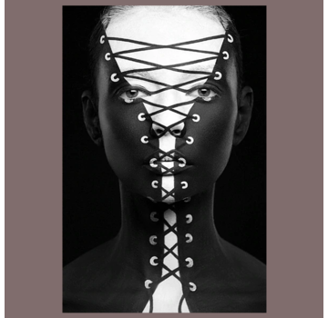 Allernieuwste.nl® Canvas Schilderij Opgesloten in Mijzelf - Modern Art - Poster - 60 x 90 cm - Zwart Wit