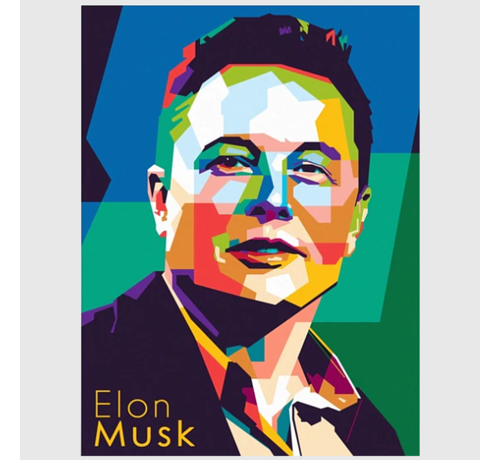 Allernieuwste.nl® Allernieuwste.nl® Canvas Schilderij Ondernemer Elon Musk: Tesla - SpaceX - Poster - Modern Abstract - 50 x 75 cm - Kleur