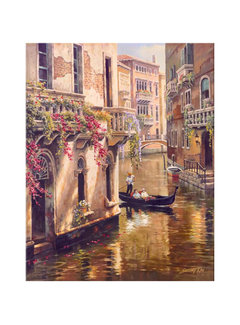 Allernieuwste.nl® Canvas Schilderij * VenetiÃƒÂ« Stad en Gondel * - Kunst aan je Muur - Romantisch Realistisch - Kleur - 50 x 70 cm