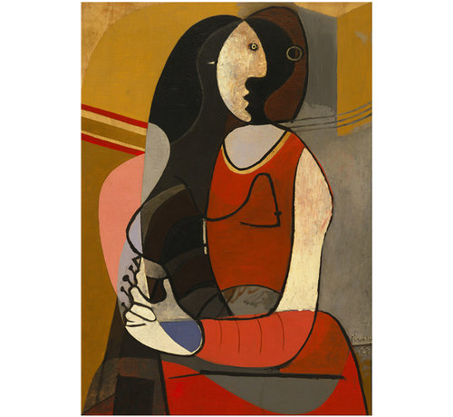 Allernieuwste.nl® Allernieuwste.nl® Canvas Schilderij Picasso Femme Assise 1 - Seated Woman (1927) - Kunst - Reproductie - Abstract - Poster - 50 x 70 cm - Kleur