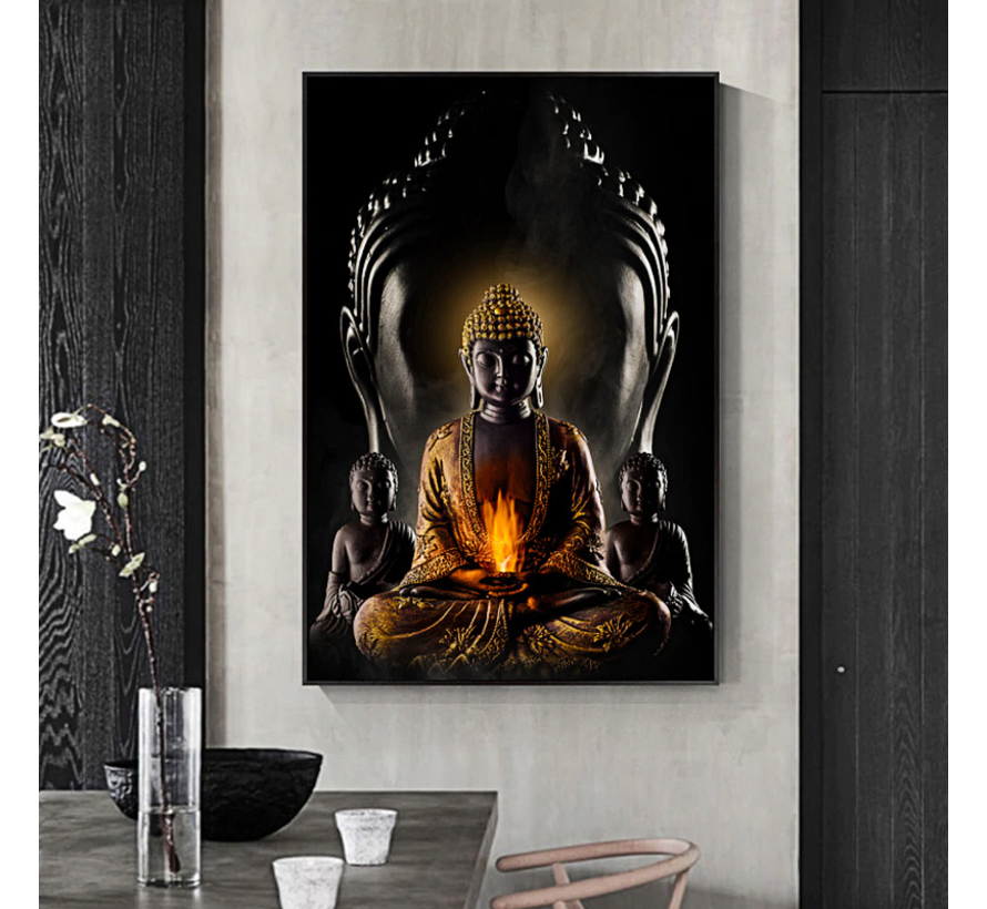 Canvas Schilderij * Moderne Boeddha * - Kunst aan je Muur - Boedha Modern - Kleur - 60 x 100 cm