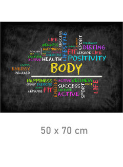 Allernieuwste.nl® Canvas Schilderij * Sport Body Health Energy Wellness * - Moderne Kunst aan je Muur - kleur - 50 x 70 cm