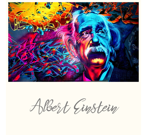 Allernieuwste.nl® Allernieuwste.nl® Canvas Schilderij Albert Einstein Natuurkundige - Grafitti - Kleur - 50 x 100 cm