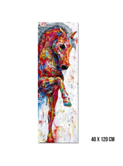 Allernieuwste.nl® Canvas Schilderij Groot Graffiti Paard vs 1 - Grafitti - XL - Kleur - 40 x 120 cm