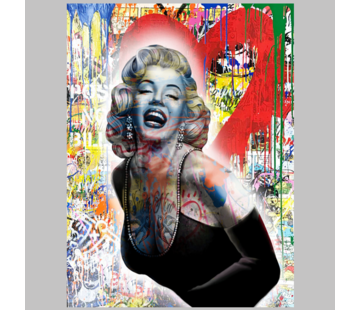 Allernieuwste.nl® Allernieuwste Canvas Schilderij Marylin Monroe Graffitti - Celebrity Star - Graffitti StreetArt - Kleur - 60 x 80 cm