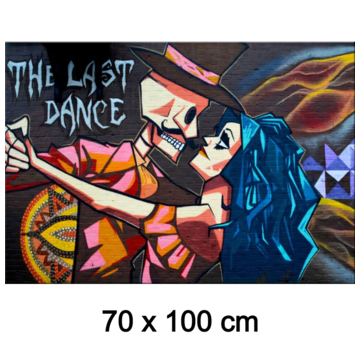 Allernieuwste.nl® Canvas Schilderij The Last Dance Streetart Graffiti SprayArt - Kunst - Poster - 70 x 100 cm - Kleur