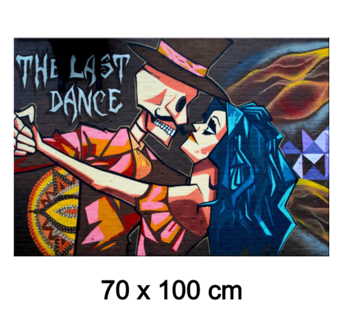 Allernieuwste.nl® Allernieuwste.nl® Canvas Schilderij The Last Dance Streetart Graffiti SprayArt - Kunst - Poster - 70 x 100 cm - Kleur