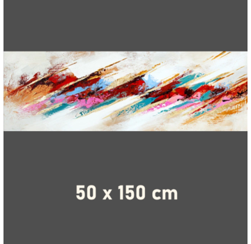 Allernieuwste.nl® Canvas Schilderij * Multicolor Graffiti * - Pop Graffiti - XL formaat - Kleur - 50 x 150 cm