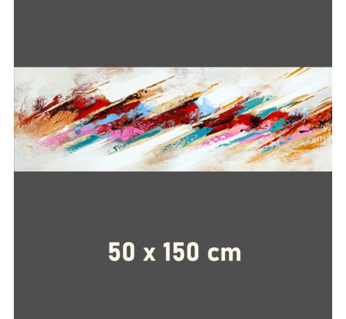 Allernieuwste.nl® Canvas Schilderij * Multicolor Graffiti * - Pop Graffiti - XL formaat - Kleur - 50 x 150 cm