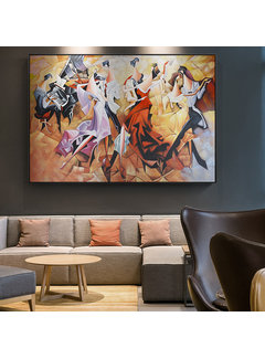 Allernieuwste.nl® Canvas Schilderij * Abstracte Sexy Carnaval Party * - Moderne Kunst aan je Muur - Groot Formaat - Kleur - 50 x 70 cm