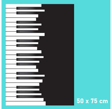 Allernieuwste.nl® Canvas Schilderij * Pianotoetsen in Zwart en Wit * - Kunst aan je Muur - Modern Abstract - zwartwit - 50 x 75 cm