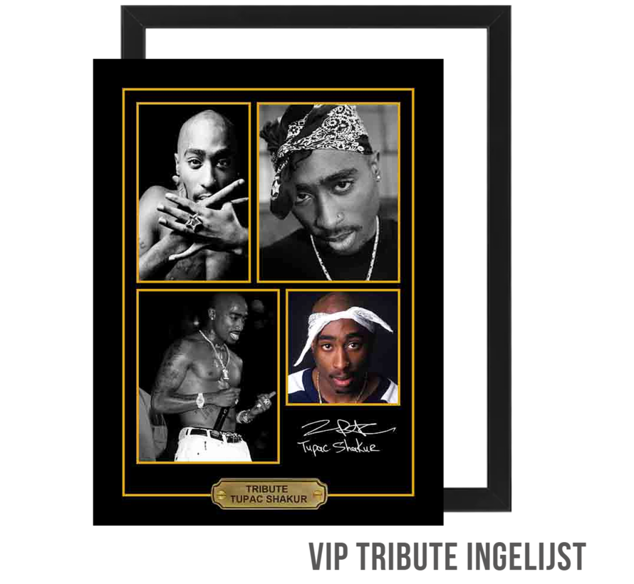 Allernieuwste.nl® Canvas Schilderij VIP Tribute TUPAC SHAKUR 2PAC Rapper - Memorabilia INGELIJST - 30 x 40 cm