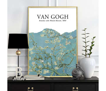 Allernieuwste.nl® Canvas Schilderij Vincent Van Gogh Tentoonstelling Amandelbloesem - Almond Blossom - postimpressionisme, expressionisme - Kleur - 50 x 70 cm