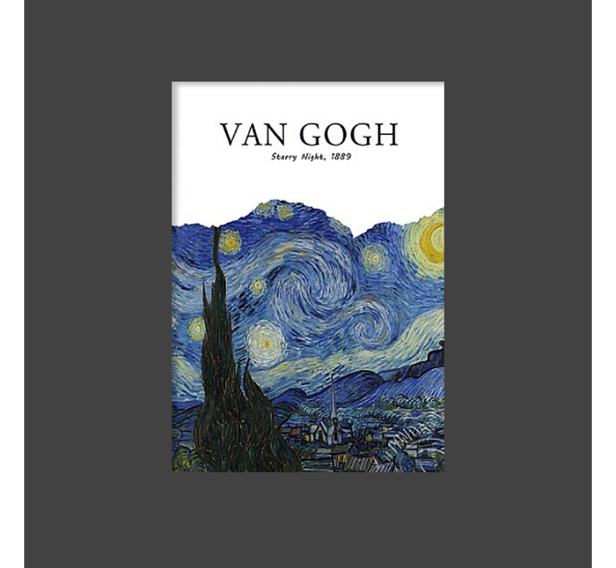 Allernieuwste.nl® Canvas Schilderij Vincent Van Gogh Tentoonstelling Sterrennacht Starry Night - postimpressionisme, expressionisme - Kleur - 50 x 70 cm