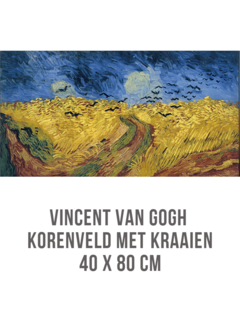 Allernieuwste.nl® Canvas Vincent Van Gogh Korenveld Kraaien - 40 x 80 cm