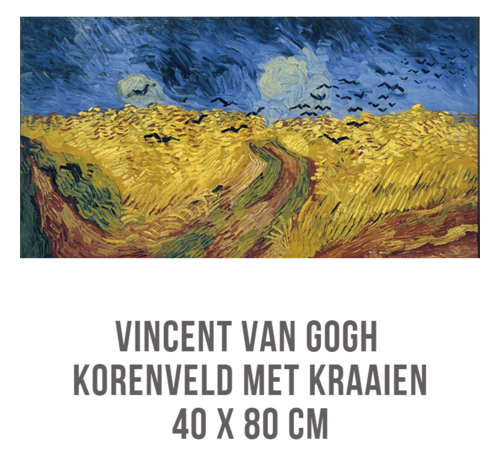 Allernieuwste.nl® Canvas Vincent Van Gogh Korenveld Kraaien - Expressionisme - Kleur - 40x80cm